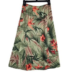 Bechamel Tropical Print Maxi Skirt‎ Women's Size S Green Orange Floral
